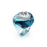 Dulcis cocktail ring, Heart cut, Pavé, Heart, Blue